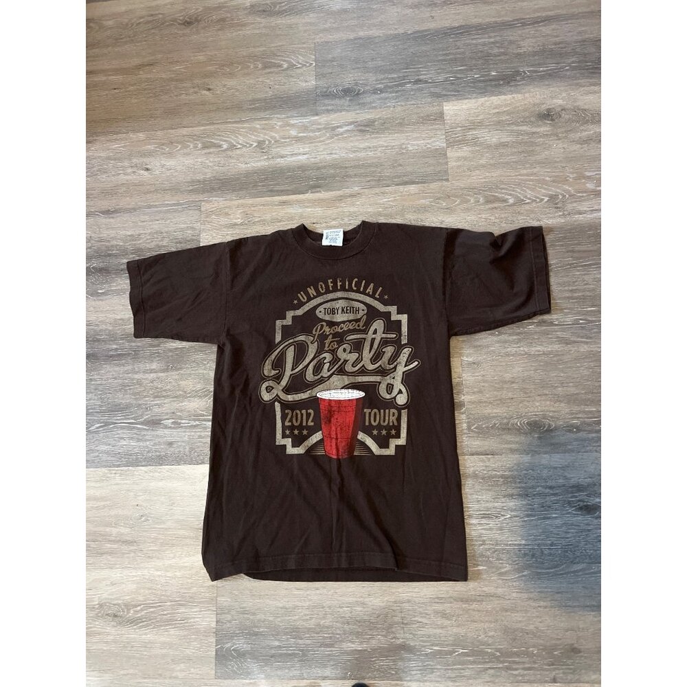 Toby Keith 2012 Tour Unofficial Proceed To Party T-Shirt Medium Bayside O3 - Picture 1 of 6